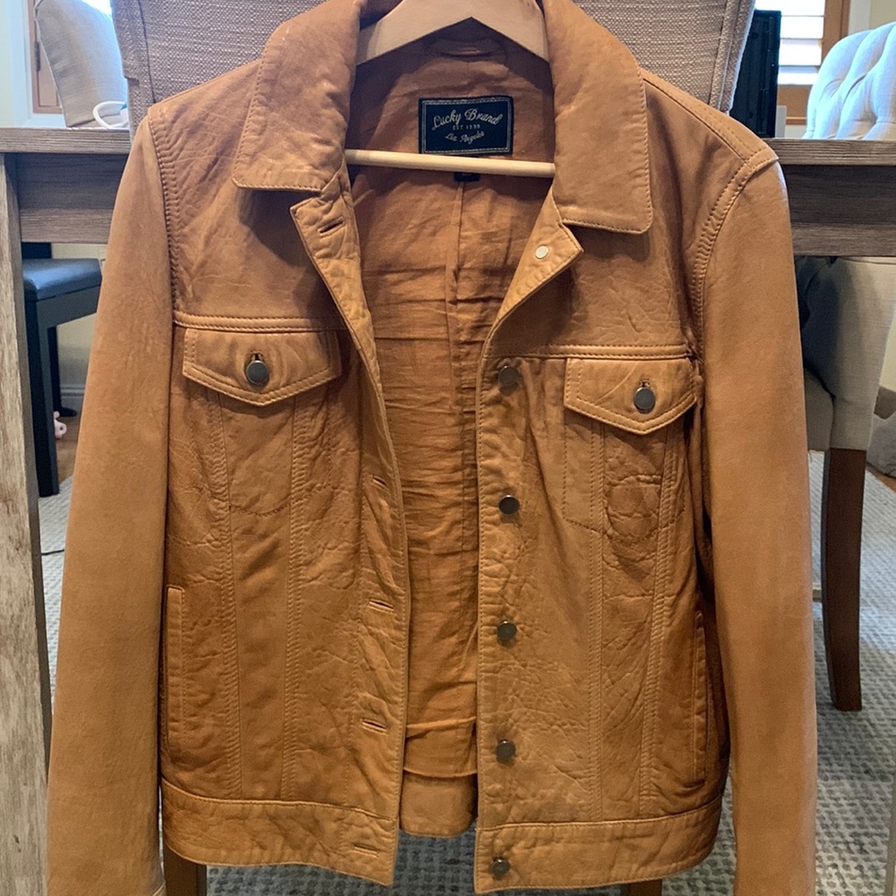 Lucky Brand Leather Trucker Jacket
